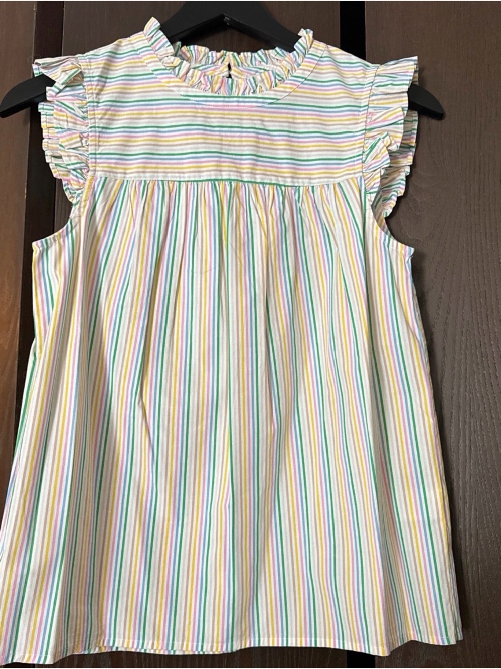 J.Crew Striped pleated ruffle top size 0
